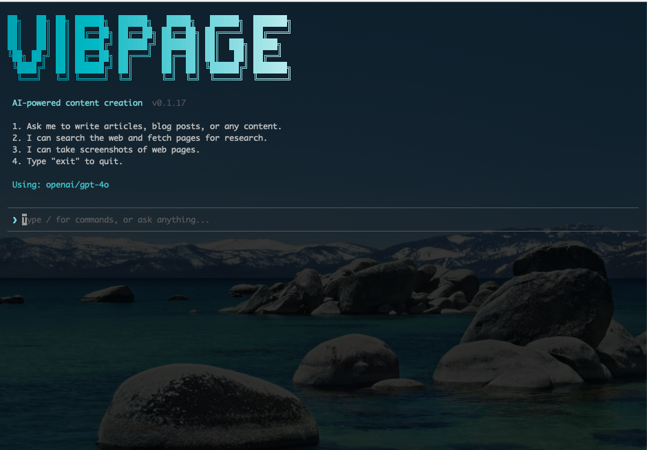 VibPage 命令行界面