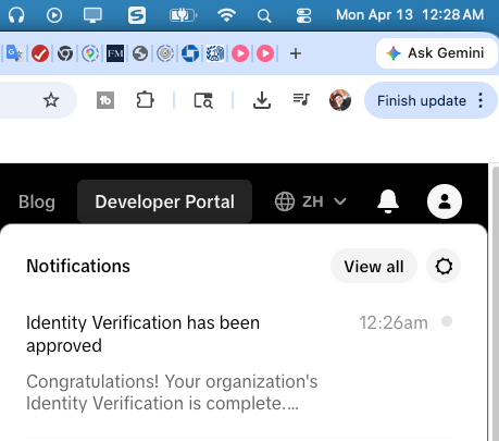 TikTok Developer Portal 审核通过通知